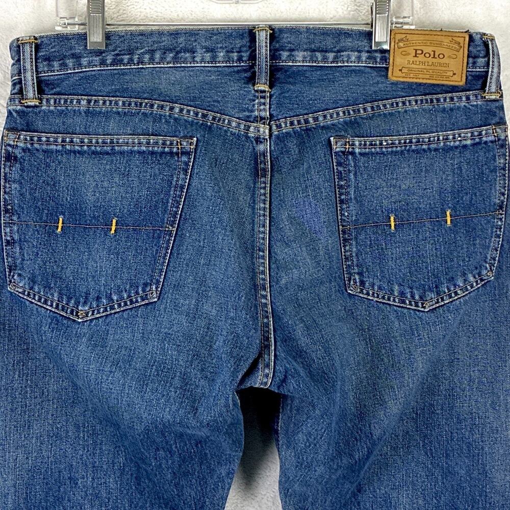 Polo Ralph Lauren Jeans Mens 36x32 Varick Faded Whiskered Preppy Western Y2K - Picture 6 of 14
